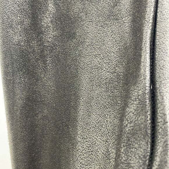 SPANX Faux Suede Shiny Black Leggings Women’s Large - Picture 3 of 7